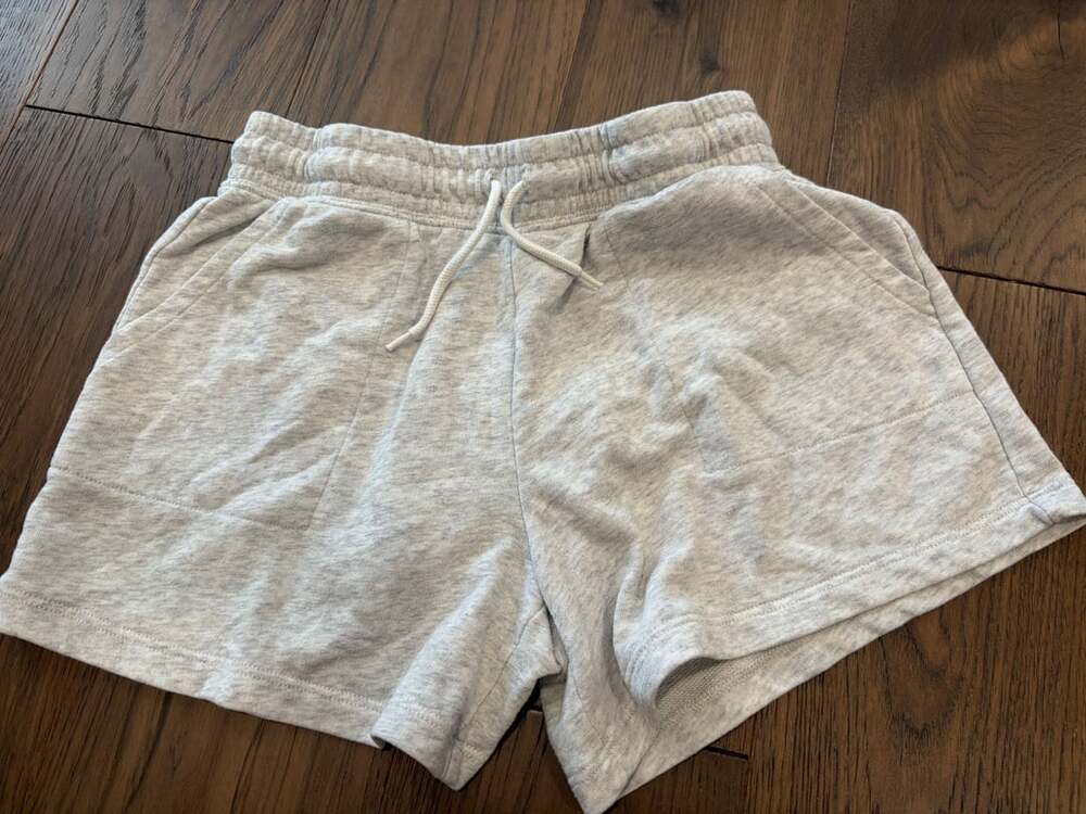 Old Navy Girls Gray Heathered Fleece Drawstring Sweat Shorts Size L 10-12